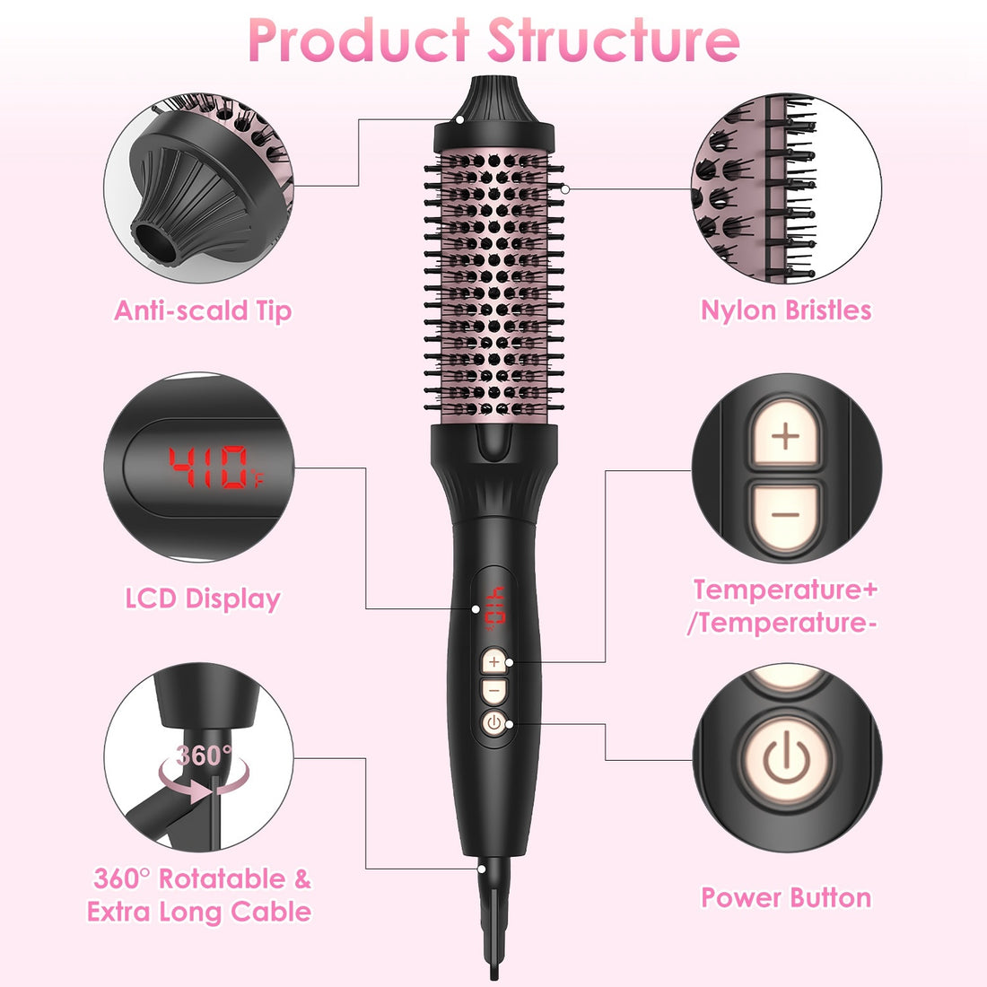 Thermal Hair Curler Brush